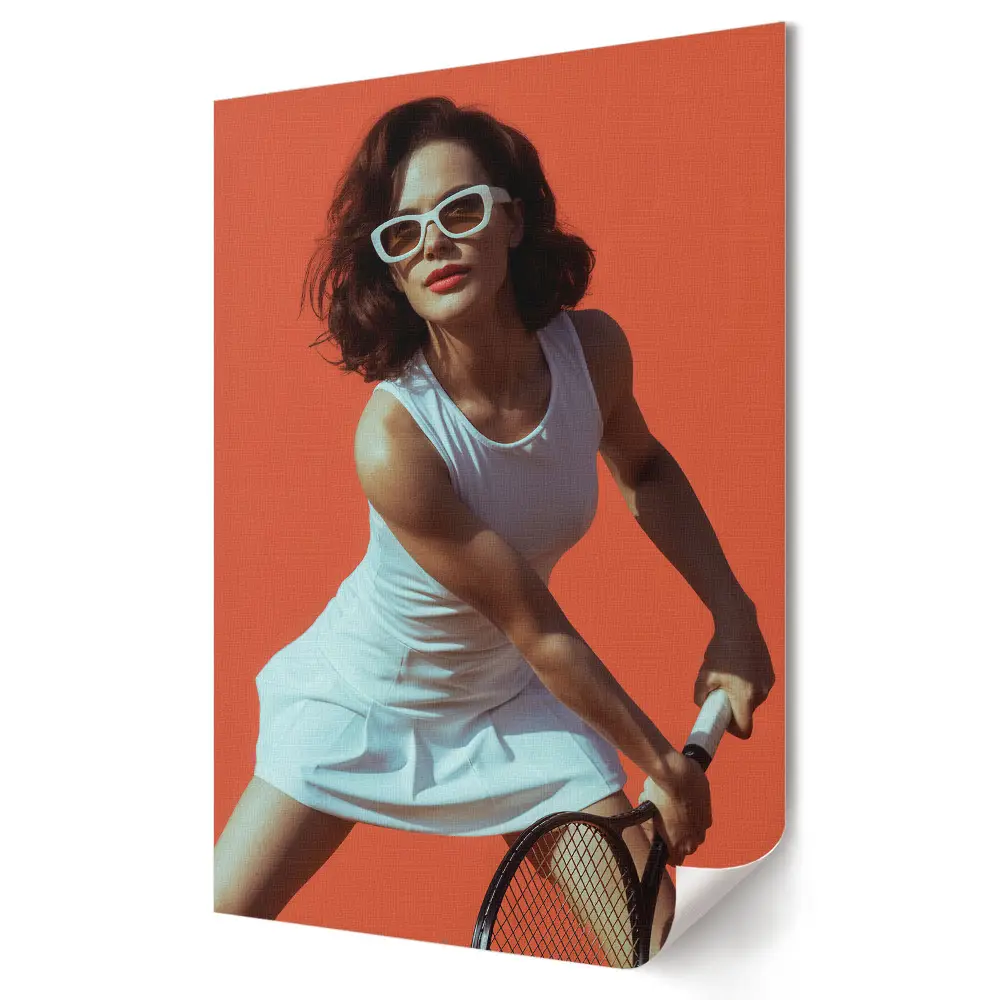 Poster de perete cu jucător de tenis elegant pe teren