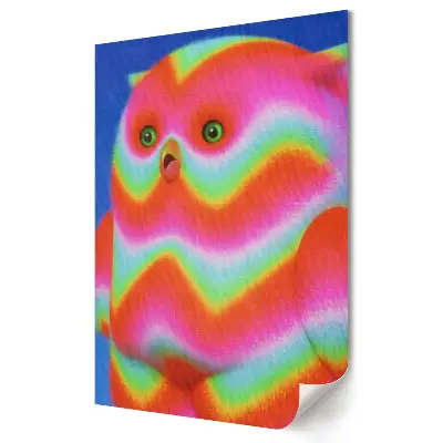 Poster de perete cu creatură colorată în nuanțe neon