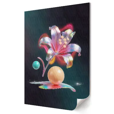 Poster decorativ Fantezie florală în culori neon