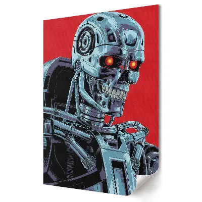 Tablou canvas cu grafică murală reprezentând un războinic robotic în stil futurist