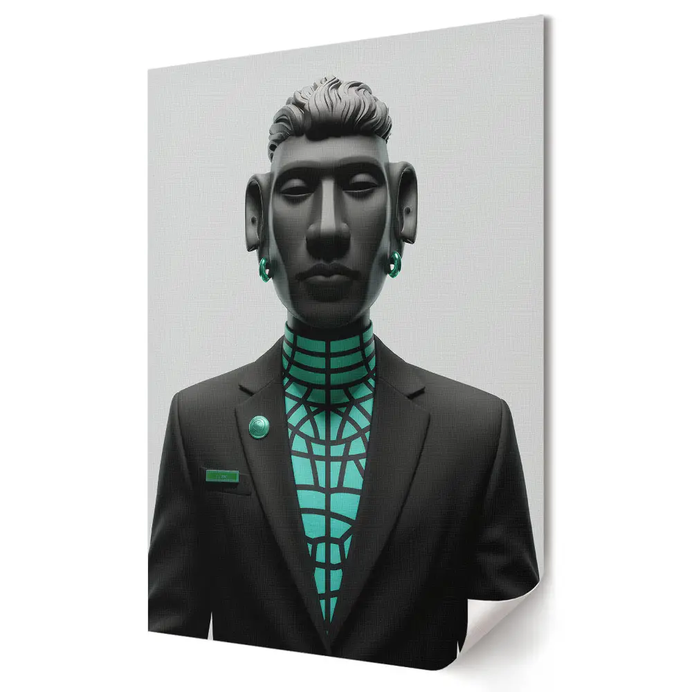 Poster decorativ cu portret în stil cyberpunk