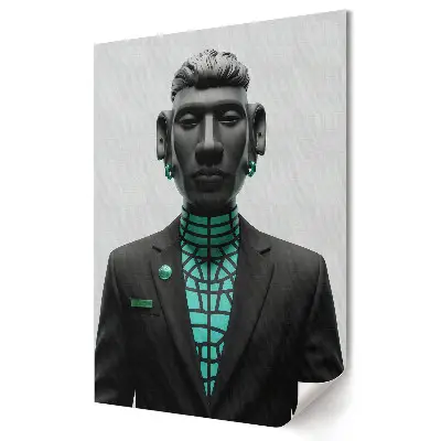 Poster decorativ cu portret în stil cyberpunk