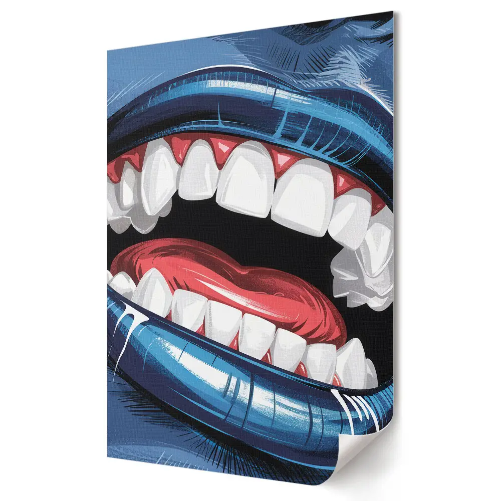 Tablou canvas cu grafică murală Zâmbet colorat în stil pop art