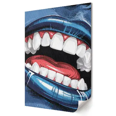 Tablou canvas cu grafică murală Zâmbet colorat în stil pop art