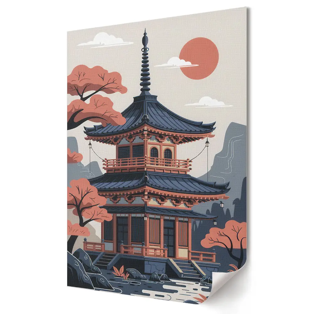 Poster de perete cu peisaj zen japonez