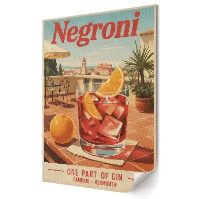 Tablou canvas Grafică murală Un Negroni clasic într-un cadru însorit