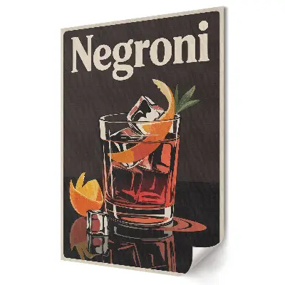 Poster decorativ cu cocktail Negroni în stil retro
