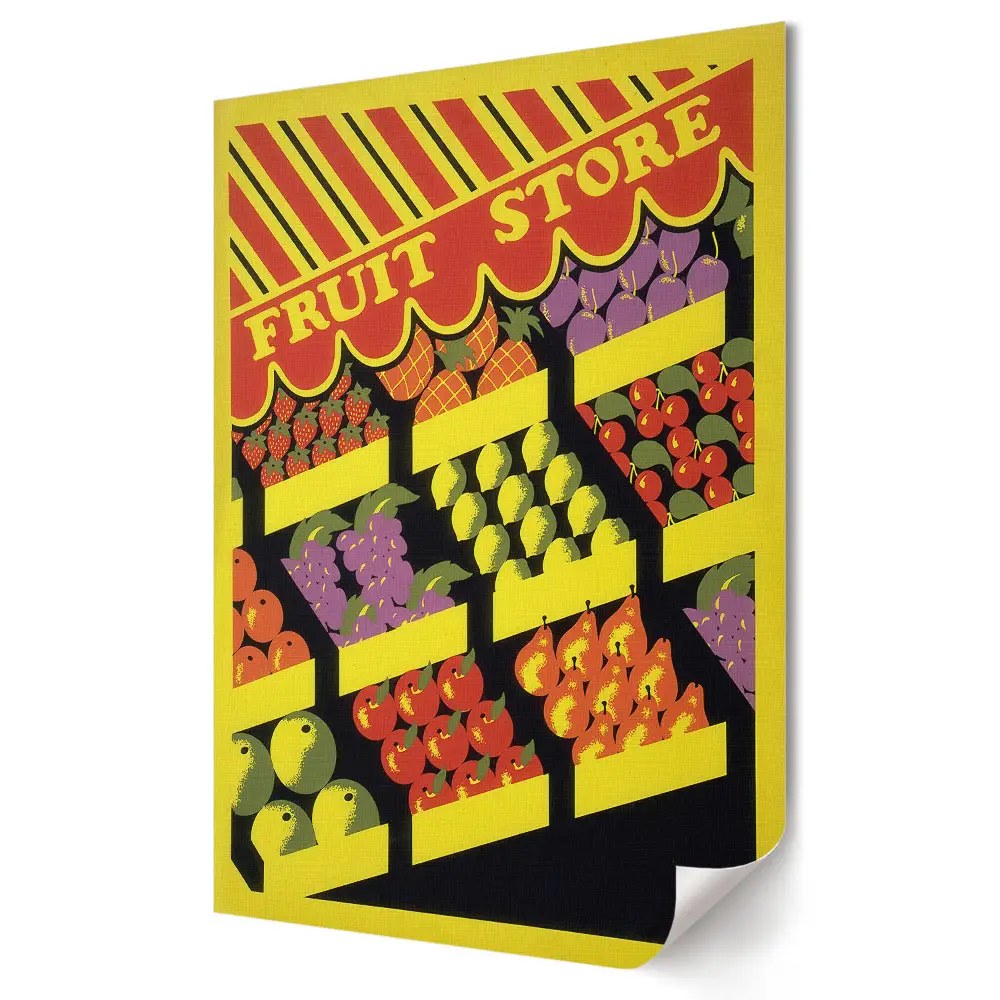 Poster decorativ cu magazin de fructe colorat