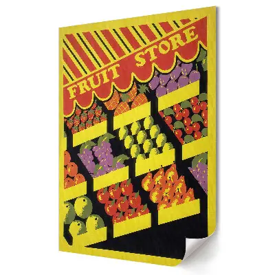 Poster decorativ cu magazin de fructe colorat
