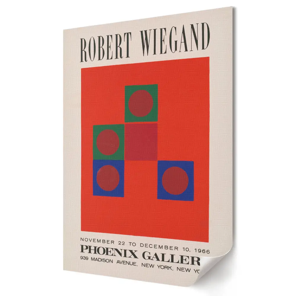 Poster cu afișul expoziției lui Robert Wiegand de la Galeria Phoenix