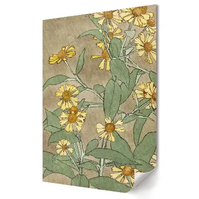 Poster decorativ cu flori în nuanțe delicate de verde
