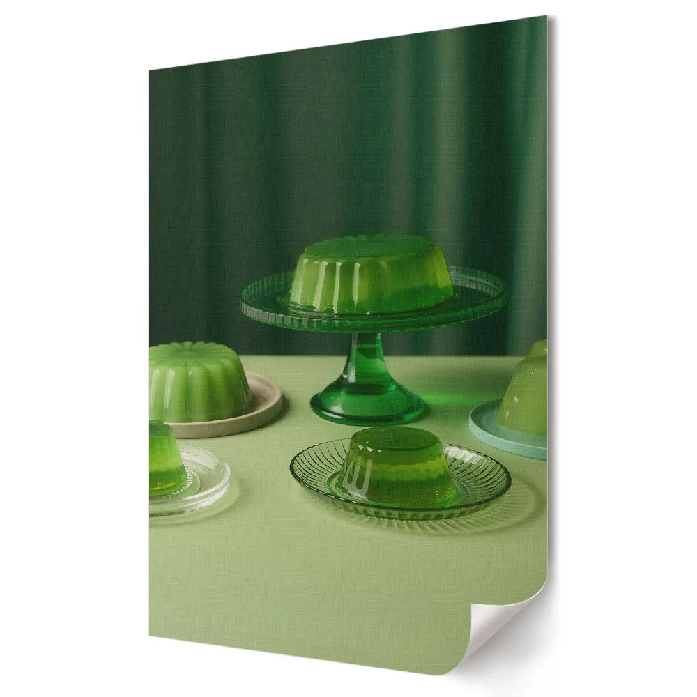 Poster de perete cu jeleu verde în variantă elegantă