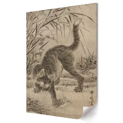 Tablou canvas cu pisică la vânătoare în iarbă