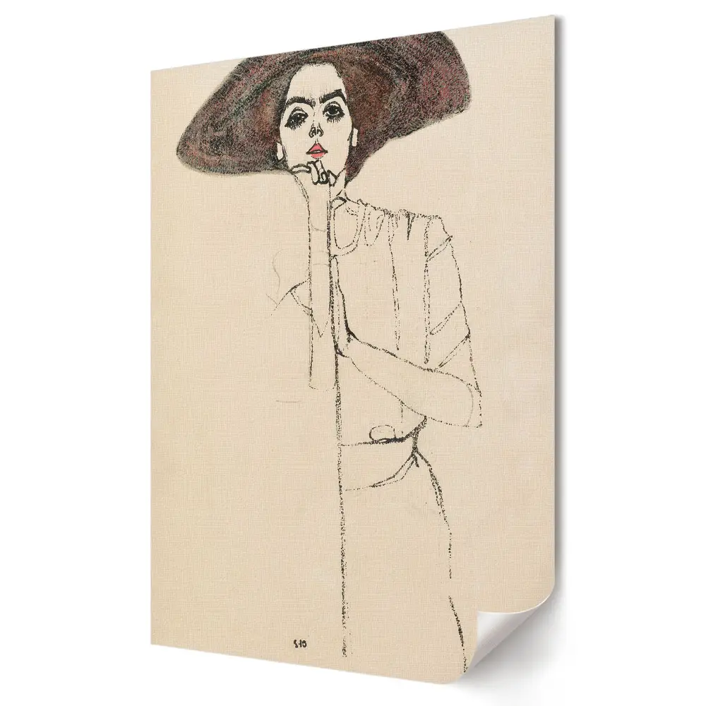 Tablou canvas Eleganță la umbra unei pălării