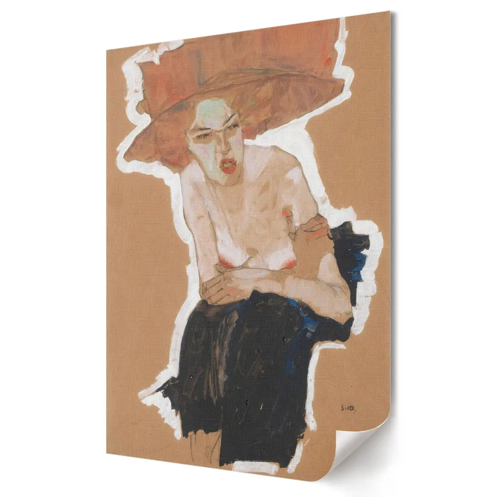 Tablou canvas Portret cu pălărie în stil anii 1930
