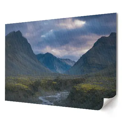 Tablou canvas modern cu peisaj montan la amurg