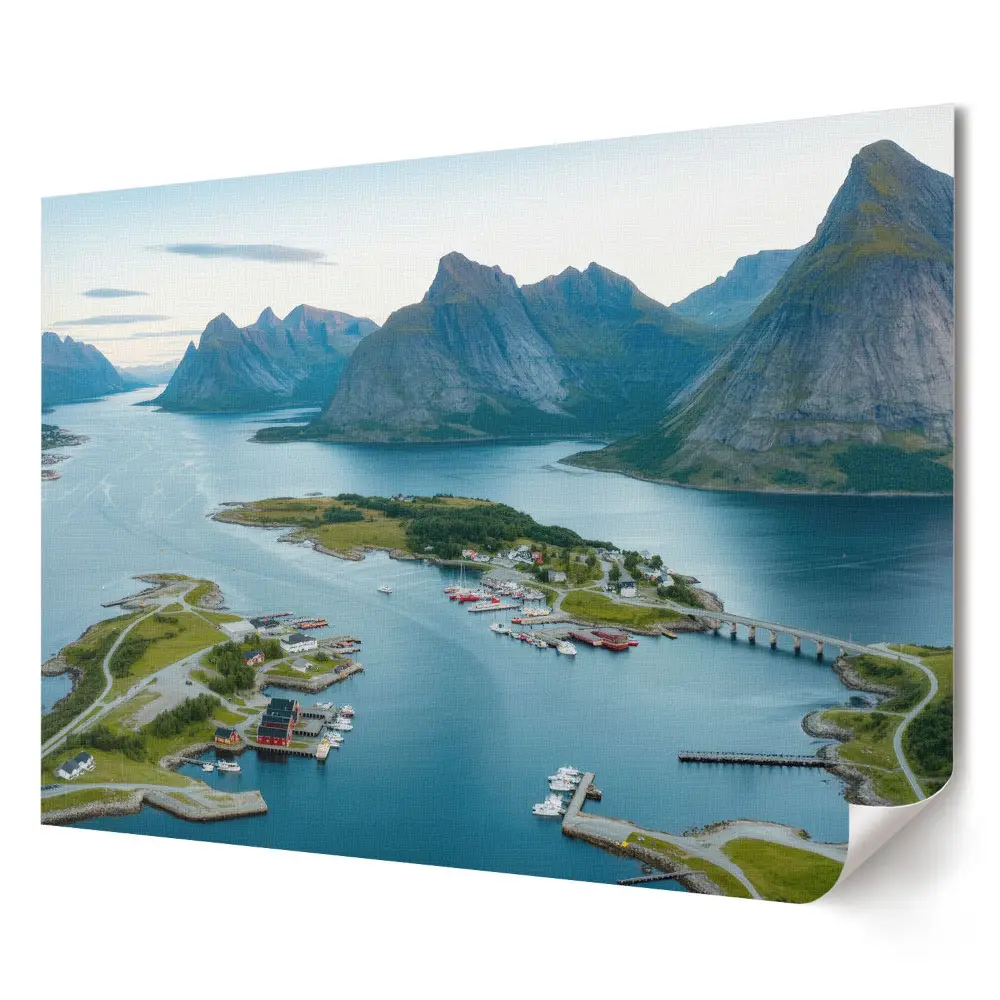 Poster de perete elegant cu peisaj montan din fiordurile norvegiene