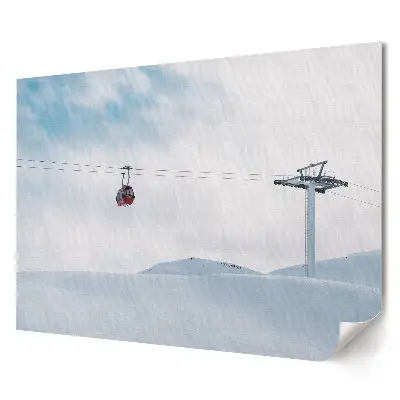 Poster pentru living cu peisaj de iarnă și telecabină
