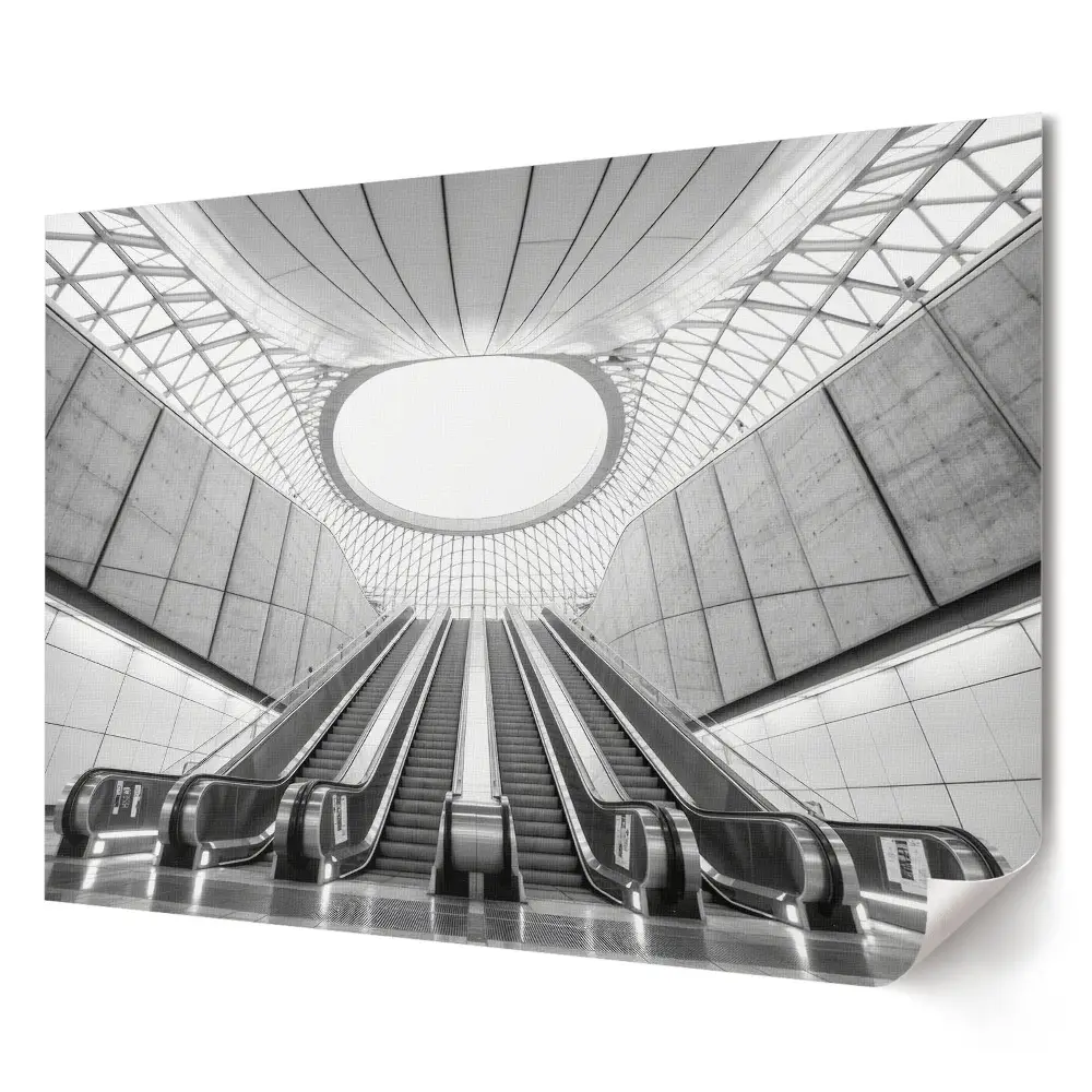 Tablou canvas modern cu stație de metrou în stil monocrom