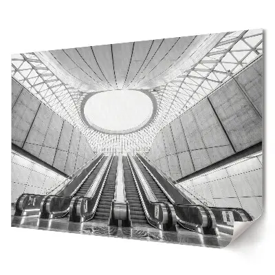 Tablou canvas modern cu stație de metrou în stil monocrom