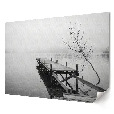 Poster de perete elegant reprezentând un paradis cețos pe un lac liniștit