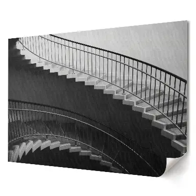 Poster minimalist pentru living cu scară spiralată monocromă