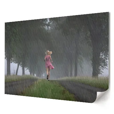Tablou canvas modern cu alee de copaci în ceață