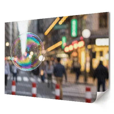 Poster stilizat pentru living O bulă de săpun în zgomotul orașului