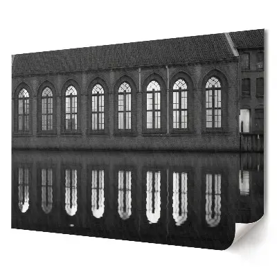 Tablou canvas modern cu design de reflecții arhitecturale alb-negru