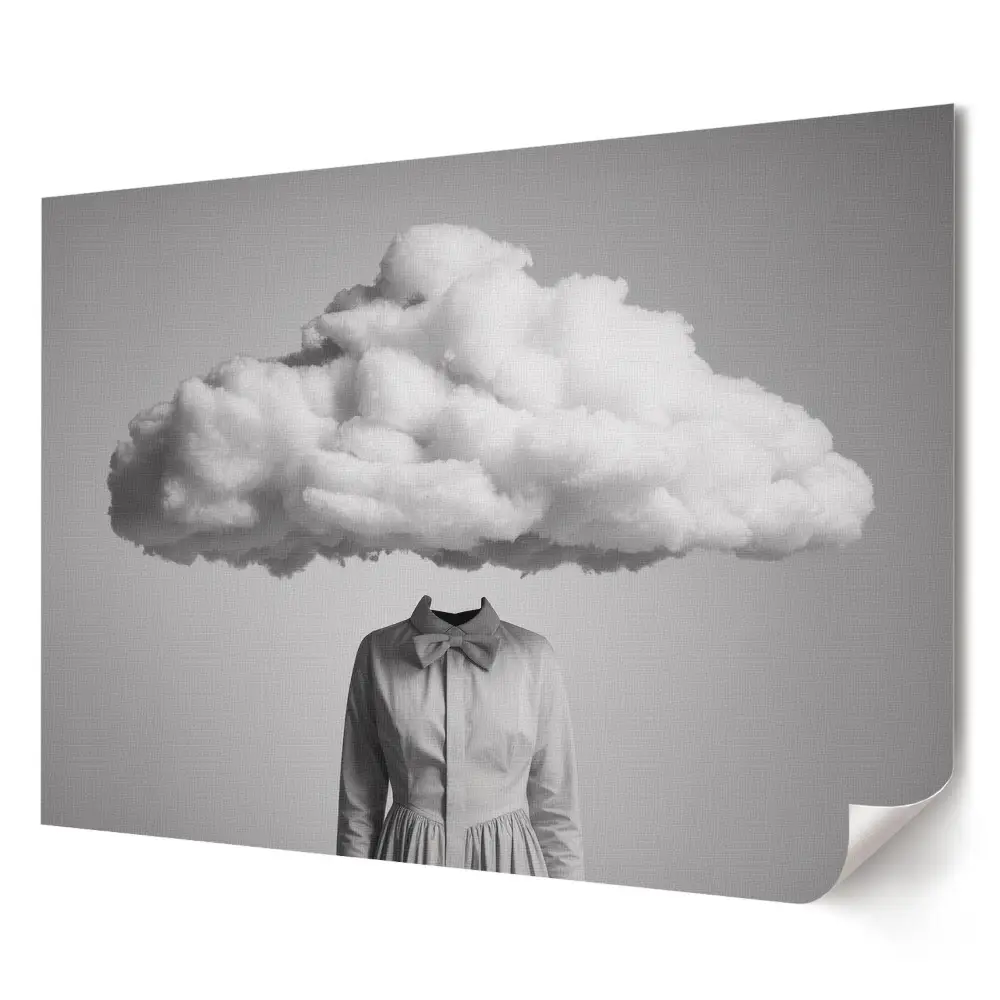 Poster decorativ pentru living Un nor în loc de un cap