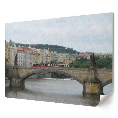 Poster de perete elegant cu podul peste râul Vltava din Praga
