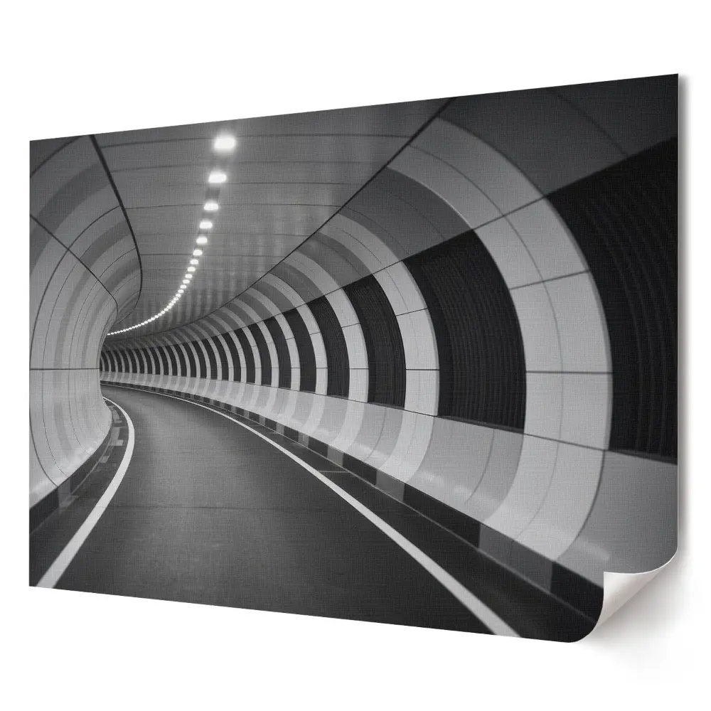 Tablou canvas modern cu viraje în tunel monocromatic
