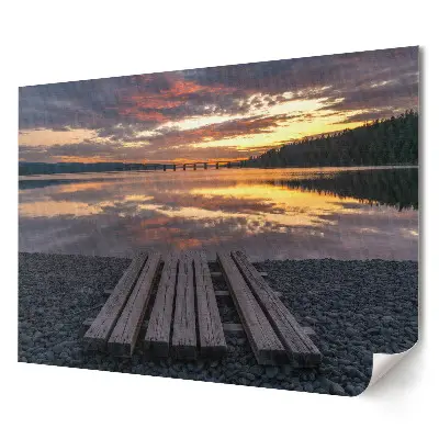 Tablou canvas modern cu apus de soare pe un lac liniștit