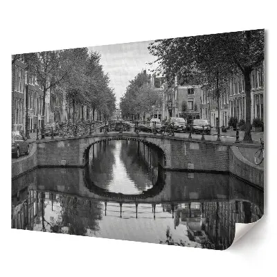Poster de perete elegant Tăcerea în Amsterdam alb-negru