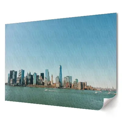 Poster stilizat cu New York în soare pentru living