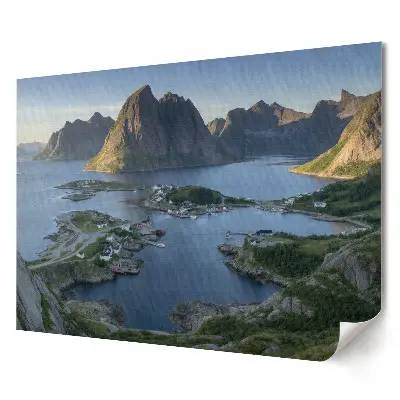 Poster pentru living cu peisaj pitoresc din fiordurile Norvegiei