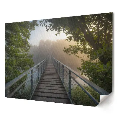 Poster de perete elegant cu pod într-o dimineață cețoasă