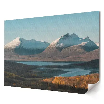 Poster pentru living cu peisaj montan în culorile toamnei