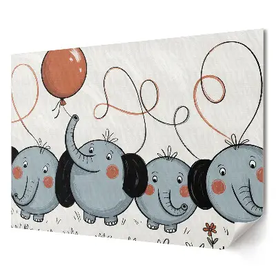 Poster decorativ cu paradă de elefanți și elefant cu balon