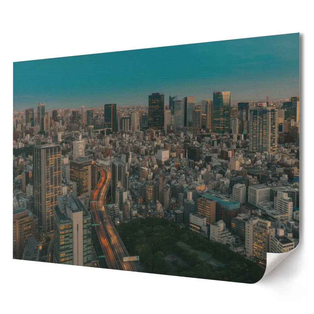 Poster de perete elegant cu peisaj urban la apus