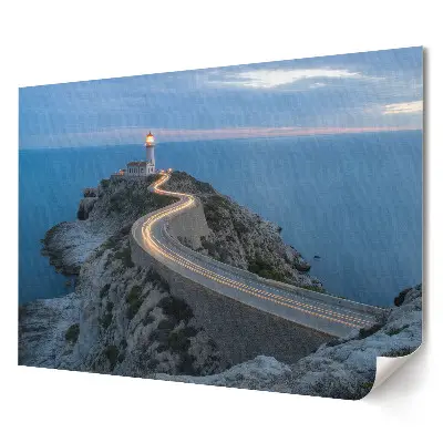 Poster stilizat pentru living Far pe o stâncă la amurg