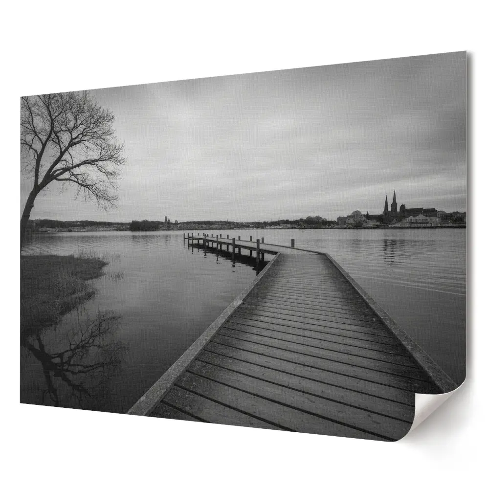 Tablou canvas modern cu peisaj de cale cețoasă peste apă