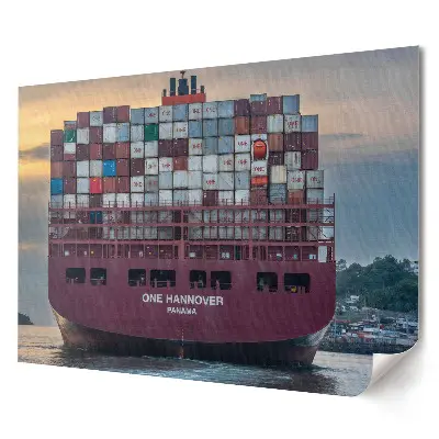 Poster de perete elegant cu o navă container gigantică în port
