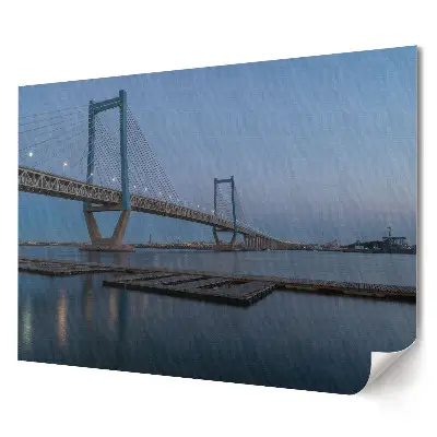 Poster decorativ pentru living Un pod în ceața dimineții peste apă