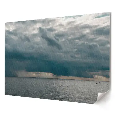 Poster pentru living cu cer furtunos peste o mare calmă
