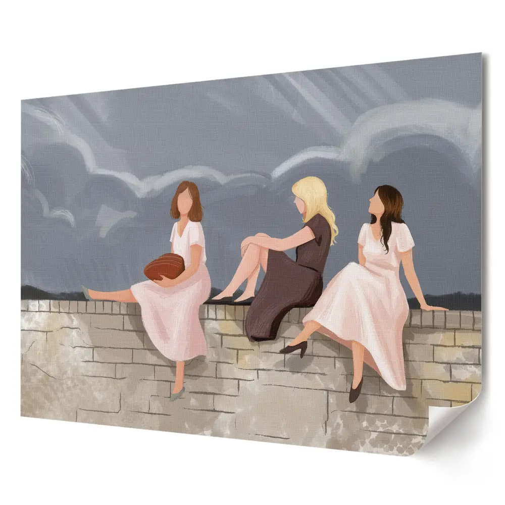 Poster decorativ pentru living cu femei în rochii
