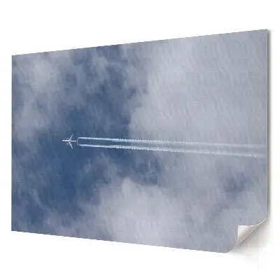 Tablou canvas modern cu avion pe fundalul cerului și al norilor