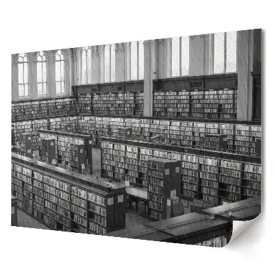 Tablou canvas modern O bibliotecă plină de cărți monocrome
