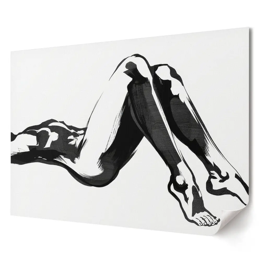 Tablou canvas modern cu artă corporală în alb și negru