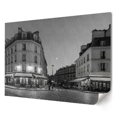 Poster decorativ pentru living Farmecul Parisului noaptea în alb și negru